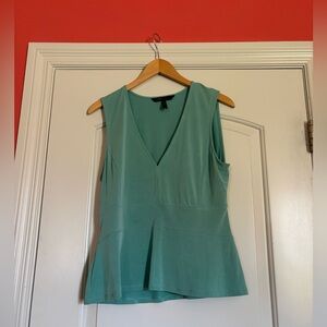 BCBG Seafoam Green Sleeveless Peplum Top.